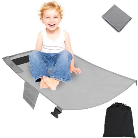 Repose Pieds pour Enfant Avion,Repose-Pieds D'Avion Portable,Hamac Repose-Pieds Avion,Rallonge de Siège D'avion,pour Enfants Accessoire Voyage Avion,Léger et Pliable,79x44cm (Gris)