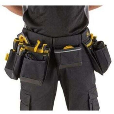 1-96-178 Ceinture à outils double pour le transport d'outils, portable, jaune et noire, sacs à outils de tailles multiples (1/4)