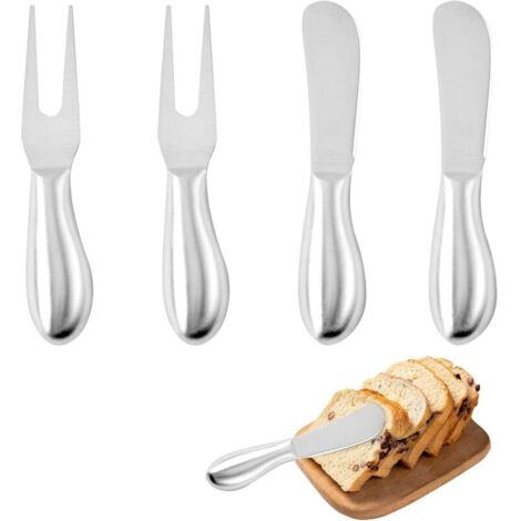 4 Pièces Couteau Beurre Tartineur, Ensemble de Couteaux à Beurre, Couteau Fromage, couteau à Beurre Inox, Mini Ensemble de couteaux à Fromage pour Beurre, Confiture, Fromage, CrèMe (1/5)