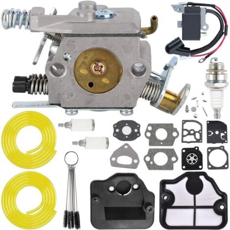 Carburateur pour tronçonneuse Husqvarna 36 41 136 137 137E 141 141LE 142 142E pour Poulan Pro 295 PP4620AVX pour WT-239 W-29 WT-834 WT-289 Remplacement du carburateur 545013503 545057701 (1/5)
