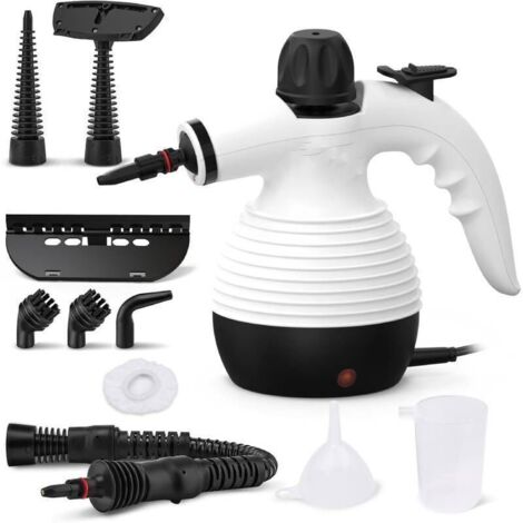 Nettoyeur vapeur portable multifonction avec 10 accessoires pour tapis, rideaux, canapés, cuisines, salles de bains et plus encore. (1/5)