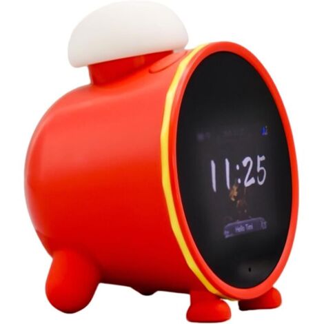 Réveil pour enfants, réveil éducatif intelligent pour enfants, entraîneur de sommeil jour et nuit, réveil à commande vocale, convient aux garçons et aux filles (rouge) (1/5)