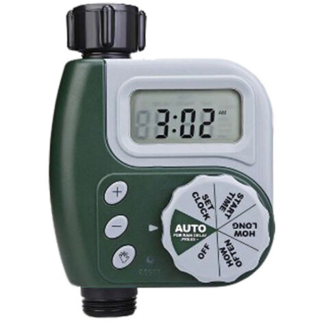 Minuterie d'arrosage avec retard de pluie, minuterie numérique G3/4 pour robinet, contrôleur d'arrosage programmable pour système d'irrigation automatique de jardin (1/5)