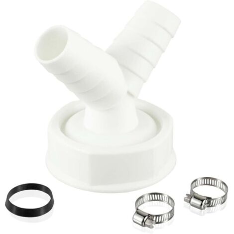 Adaptateur Vidange Machine à Laver 11/2 pouce, Lave-vaisselle Adaptateur en Y, Raccord Double Evacuation Machine, Tuyau de Vidange avec Entrée 19-23 mm, Sortie DN 45, Avec 2 Collier de Serrage (1/5)