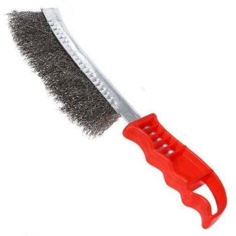 Brosse à gratter en fil de fer, brosse de nettoyage en acier inoxydable, brosse à main en fil de fer avec poils robustes en acier inoxydable (1/3)