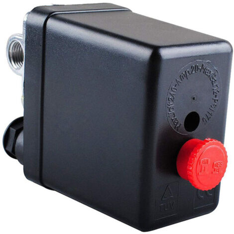 Régulateur de pression pour compresseur d'air, port 16 A, 90 psi - 120 psi, avec fonction de mesure, accessoire pour pompe à air, peut réduire rapidement la pression (240 V). (1/4)