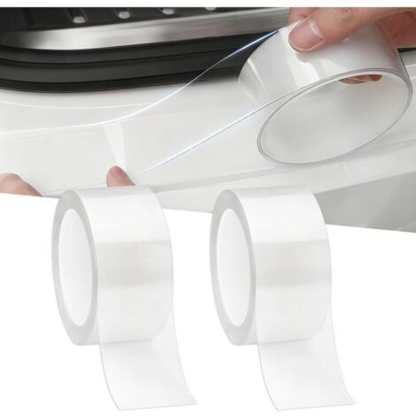 2 Pièces Films de Protection Transparent pour Peinture,5cm × 10m Seuil de Porte Voiture,Autocollant de Seuil de Porte de Voiture Universel,Protection Seuils de Porte Voiture,pour Voitures Vélo Moto (1/5)