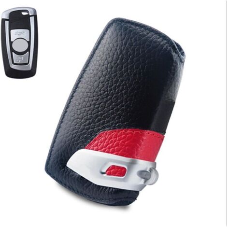 Housse de Protection à clé en Cuir Véritable Compatibilité avec BMW F10 F20 F30 Nouveau 1 2 3 4 5 6 7 Série X3 X4 320I 116I 118I 328I 530I Accessoires de Télécommande (Rouge) (1/2)