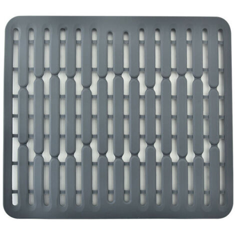 32,5 x 28,5 x 1 cm, Gris - Tapis d'évier en silicone gris, protège-évier, tapis d'égouttage, tapis de séchage (1/5)