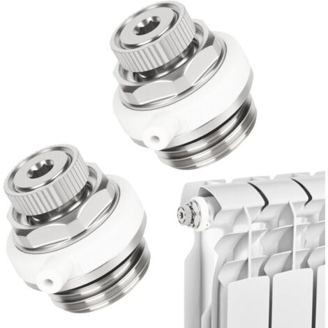 Ventils de purge automatiques pour radiateur de 1/2 pouce, bouchon de purge avec clapet anti-retour, soupape de purge résistante à la corrosion pour radiateur à auto-purge, ventilateur de radiateur (1/5)