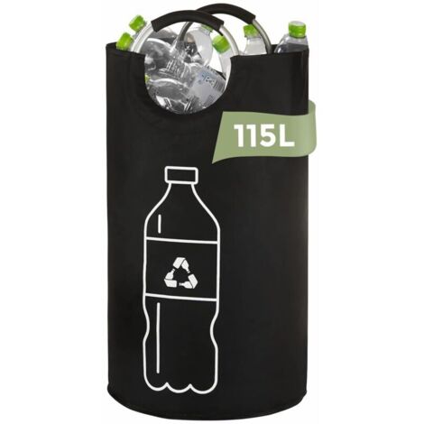 115L Collecteur de Bouteilles, Poubelle de recyclage Tri Selectif pour Plastique, Bouteilles Verre avec Poignée en Aluminium, Poubelle Cuisine Rangement (1/5)