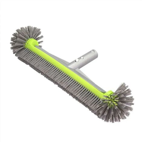 Tête de brosse professionnelle pour piscine avec embout arrondi, dos de brosse robuste en aluminium de 17 pouces pour le nettoyage des parois de la piscine, 7 rangées de poils en nylon de haute qualit (1/5)