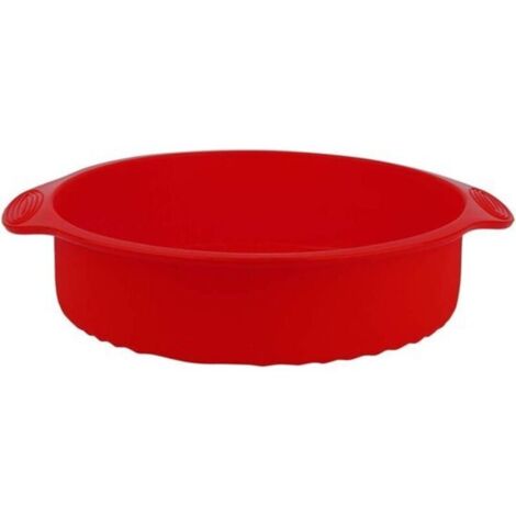 Moule à gâteau rond 3D en silicone - Ø 29 cm - Rouge - Créez vos propres formes de gâteaux avec ce moule. (1/5)