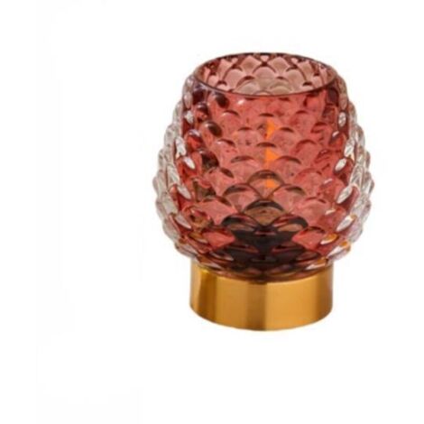 Petite lampe de table avec minuterie, lampe sans fil à piles avec ampoule LED, lampe en verre à piles pour chambre/salle de bain/cuisine/salle à manger, décoration d'angle de salon, lampe de chevet, r (1/5)