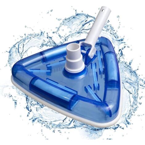 Brosse de sol pour aspirateurs de piscine, triangulaire, lestée, tête d'aspirateur de piscine transparente avec poignée standard (1/5)