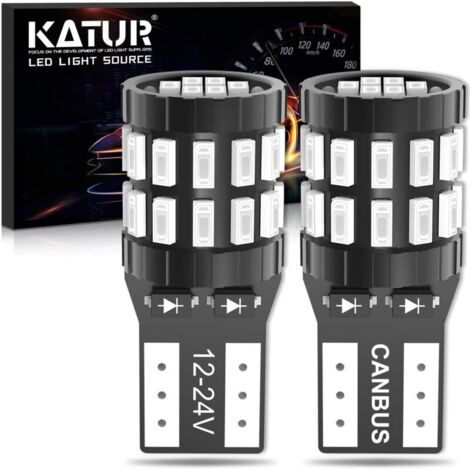 194 W5W 168 T10 LED CANBUS sans Erreur LED Rouge Brillant Ampoule 30-SMD 3014 12-24V Remplacement Lumière de Plaque d'immatriculation de Porte de Carte de dôme de Voiture(Version améliorée) (1/5)