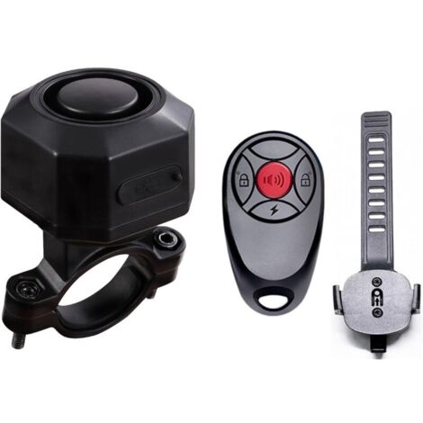 Alarme de vélo électrique avec support - Alarme de vélo avec mouvement à distance - Sans fil - Vibration antivol - Pour moto, scooter, voiture (sangle de télécommande incluse) (1/5)