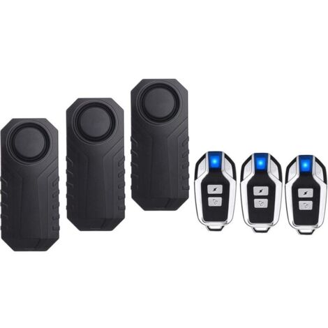 Lot de 3 détecteurs de sécurité antivol pour moto, scooter, remorque, porte, fenêtre, voiture, scooter électrique, étanchéité IP65, 113 dB (1/5)
