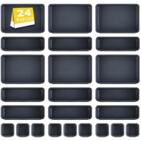 Ensemble de rangement pour tiroirs - Système de rangement 24 pièces - Convient pour le bureau et la salle de bain (1/5)