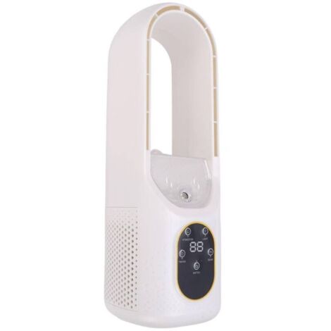 Ventilateur de bureau silencieux sans pales à 6 vitesses avec lumière LED 5 couleurs, 6 vitesses et minuterie pour chambre, maison et bureau (1/5)
