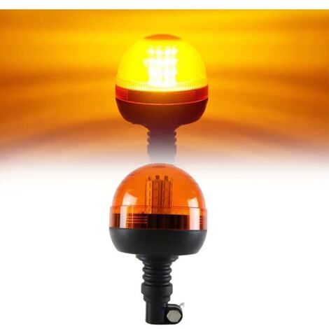 40 LED Phare Rotatif Ambre Pour Machines Agricoles, Chariots Élévateurs, Tracteurs, Camions, Voitures, Éclairage de Tracteur, Alimentation 12-24V (1/4)