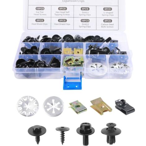 80PCS Clips de Fixation Voiture,Auto Kit de Clip à Vis et écrous,Vis D'aile De Carrosserie Clips De Fixation Voiture,Clips de Voiture,Convient pour Fixer les Pièces du Corps,Pare-chocs,Capot (1/5)