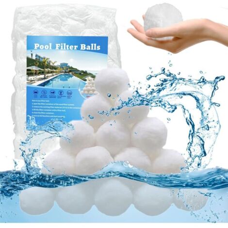 Boule filtrante de piscine, boule filtrante, boule filtrante de piscine 700 g, boule filtrante réutilisable, adaptée à divers systèmes de filtration, média filtrant en fibres de piscine (1/5)