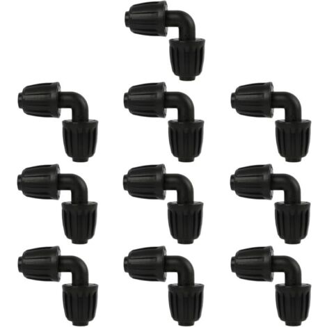 10 Pièces 16mm Adaptateur Coude Irrigation Goutte, Tuyau d'Arrosage Coude Connecteur, Adaptateur Coude D'Irrigation Goutte, Joint de Coude pour Système d'Irrigation Agricole (L-Joint) (1/5)