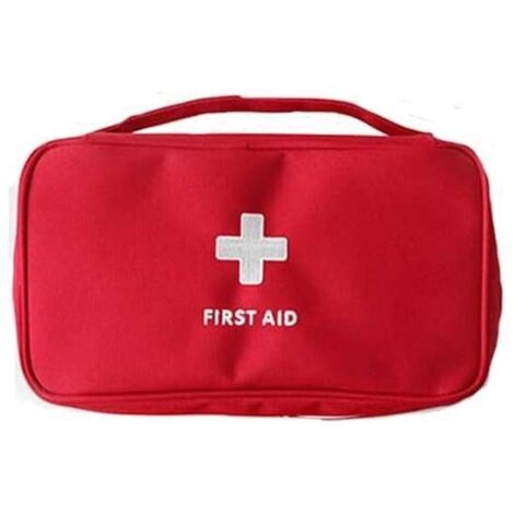 1 Sac de Premiers Soins de sécurité Vide, Trousse de Premiers Soins de Voyage Portable Mini Sac médical, Sacs de Rangement de Pack de médicaments Vide (Rouge) (1/5)