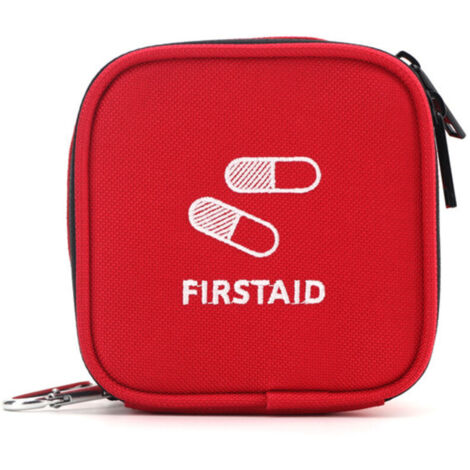 Trousse de Secours Portable Oxford Rouge de Rangement pour Maison Camping et Randonnée Compact et Résistant pour Urgences et Premiers Soins (1/5)
