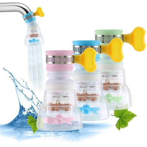 Accessoire de cuisine 3 pièces - filtre de robinet avec charbon actif, résistant aux éclaboussures - interface universelle, adapté aux robinets et robinets de cuisine domestiques (1/5)