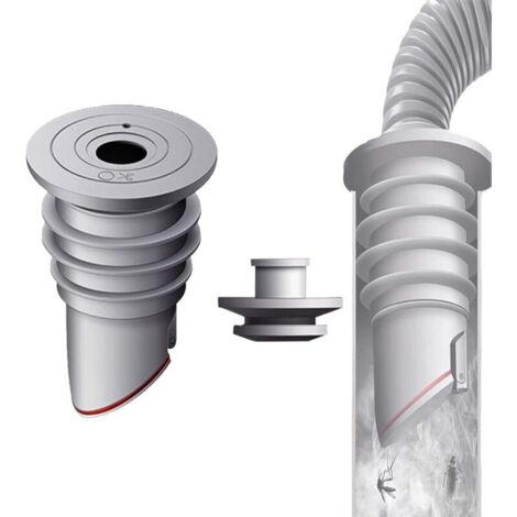 Raccord de tuyau de machine à laver, 35-40 mm, gris, avec bouchon d'étanchéité en silicone, pour tuyau de machine à laver dans la cuisine, gris (1/5)