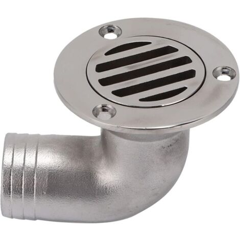 Drain de plancher de pont de bateau, dalots de drainage de pont en acier inoxydable marin 316 à 90 degrés de 1-1/2 pouce (38 mm), dalots de drainage de pont à travers la coque du bateau (1/5)