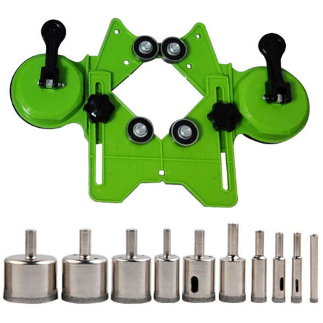 Scie à céramique, scie cloche pour carrelage Kit de scie avec double ventouse et guide de coupe, pour marbre et verre (1/5)