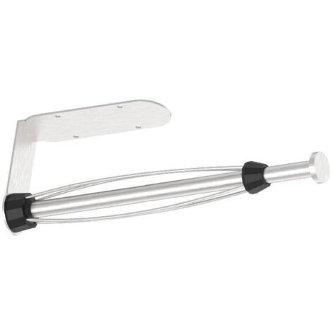 Porte-essuie-tout sous meuble nickel brossé porte-essuie-tout mural avec amortissement fonctionnement à une main, porte-essuie-tout sous comptoir avec autocollant et vis, adapté à la cuisine et à la s (1/5)