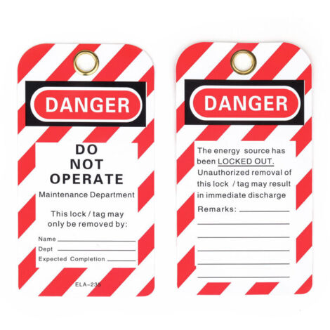 Étiquettes de signalisation de verrouillage en plastique Danger Ne pas utiliser, paquet de 10 (1/2)