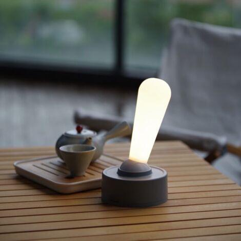 Veilleuse moderne, interrupteur à intensité variable, lampe de table de chevet portable, veilleuse murale avec chargement USB pour chambre/crèche/salle de bain/salon/camping en plein air (gris) (1/5)