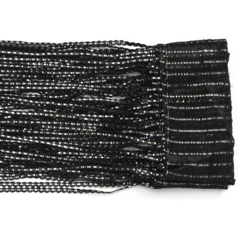 Rideaux à pompons 100 x 200 cm, cloisons à pompons pour portes, fenêtres, maison, décoration, événements, décoration (noir) (1/5)