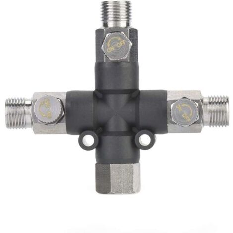 accessoires de montage de pistolet de pulvérisation à trois voies en métal 1/8 pouces pour adaptateur de compresseur d'airConnecteur d'aérographe réglable Other Art Supplies (1/5)