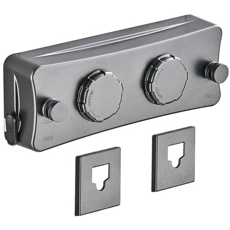 Corde à linge rétractable, corde à linge murale rétractable avec 2 fils en acier inoxydable de 5 m, corde à linge extensible réglable pour intérieur et extérieur, anti-affaissement, charge de 20 kg, s (1/5)