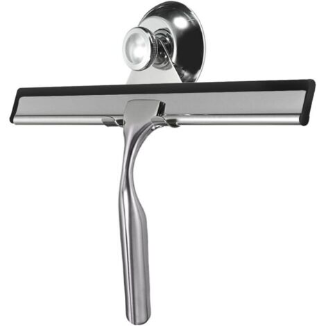 Grattoir de fenêtre, balai d'essuie-glace, grattoir de nettoyage, grattoir de fenêtre de douche en acier inoxydable + alliage de zinc avec ventouse, adapté pour salle de bain, fenêtres, portes en verr (1/5)