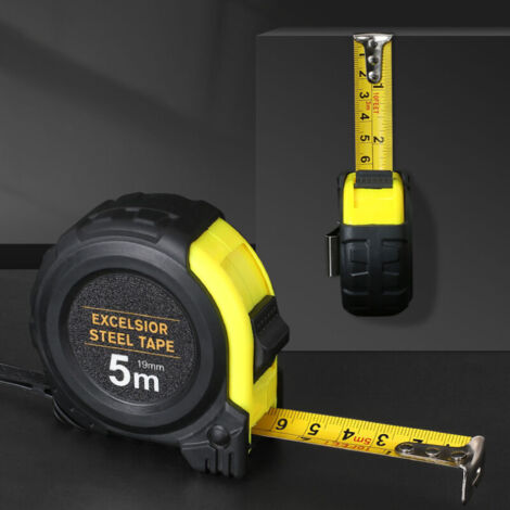 Ruban à mesurer bi-matière 5 m x 19 mm - Ruban anticorrosion - Boîte bi-matière - Verrouillage du ruban (1/3)