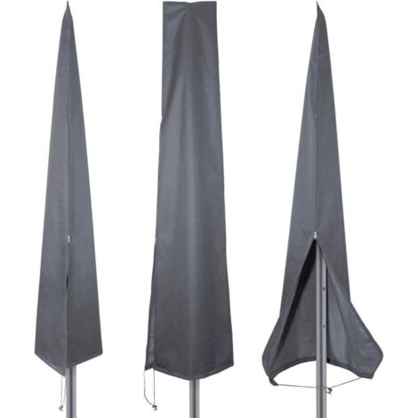 Housse de Parasol avec Fermeture, Housse de Protection pour Parasol de Jardin, Anti-UV, Anti-Vent,Étanche, Tissu Oxford 600D Parasol Couverture de Parasol Postuler à Ø 1.8-3.4m(Gris) (1/5)