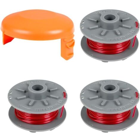 Gardena 5364-20 Bobine de rechange 1,6 mm pour coupe-bordures Turbo SmallCut 2401 - Bobine de coupe de 6,1 m de long avec couvercle de bobine 5328-20 (3 bobines + 1 couvercle)