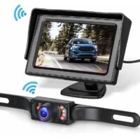 5 pouces HD Car Monitor External Wired 2.4G Reversing Camera Silver Bezel Wireless Kit