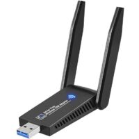 Dongle WiFi puissant, dongle WiFi USB 3.0 double bande, dongle WiFi 2,4 G/5,8 GHz, adaptateur USB WiFi pour PC/ordinateur portable/ordinateur de bureau/tablette, compatible avec Windows 11/10/8/7/Vist
