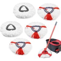 5 recharges de vadrouille en microfibre, têtes de vadrouille de remplacement rouges et blanches pour Vileda Turbo