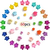Pince à Cheveux,Épingle à Cheveux en épingle à Cheveux en Forme de Petite Fleur et étoile,Pinces à Cheveux de Couleurs Assorties,Accessoires pour Cheveux pour Femmes et Filles (60 Pièces)