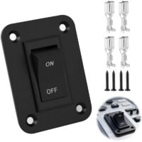 Interrupteur 12v KCD2-7 20A, Petit Interrupteur à Bascule Dpst 4 Pôles, Montage sur Panneau, pour Camping-Cars Remorques Bateaux Voitures avec Boîtier en Plastique Isolant Plaque de Montage Vis Bornes
