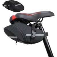 Sacoche de Selle Vélo,Sacoche Velo Selle,Sac à Outils pour Vélo Sacoche VTT,Route Pliant Velo Étanche Réfléchissant Installation Facile,pour VTT,Cyclisme et Bicyclette (Couleur Noir)
